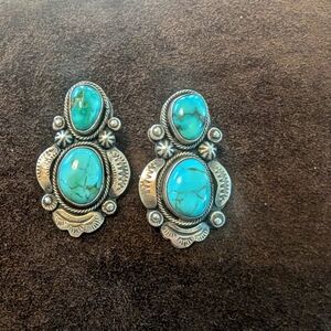 E.Largo Turquoise And Sterling Earrings.